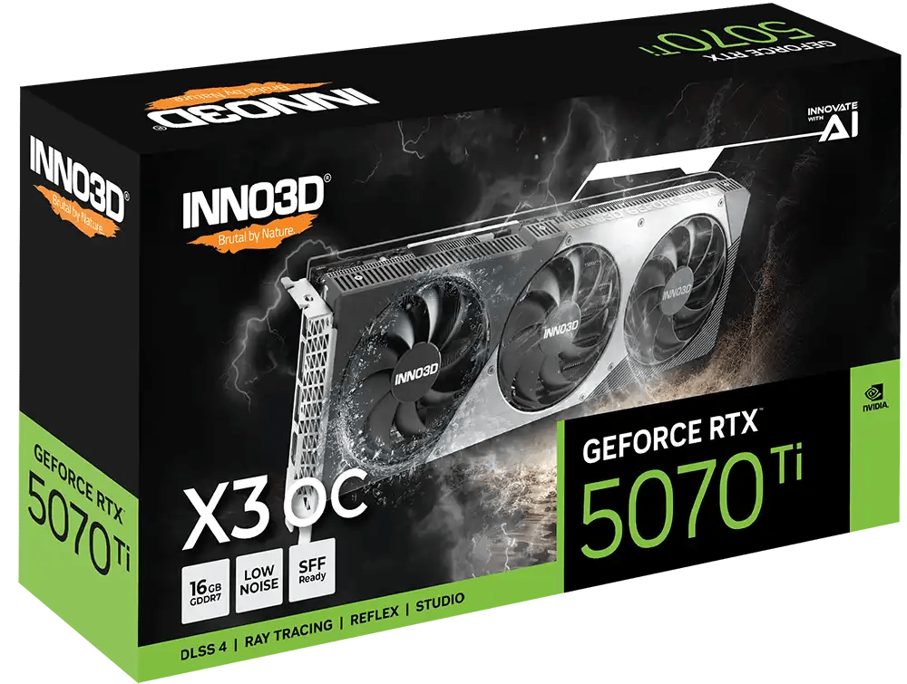 INNO3D GeForce RTX 5070 Ti X3 OC Graphic Card | N507T3 - 16D7X - 176068N - Vektra Computers LLC INNO3D GeForce RTX 5070 Ti X3 OC Graphic Card | N507T3 - 16D7X - 176068N - Vektra Computers LLC